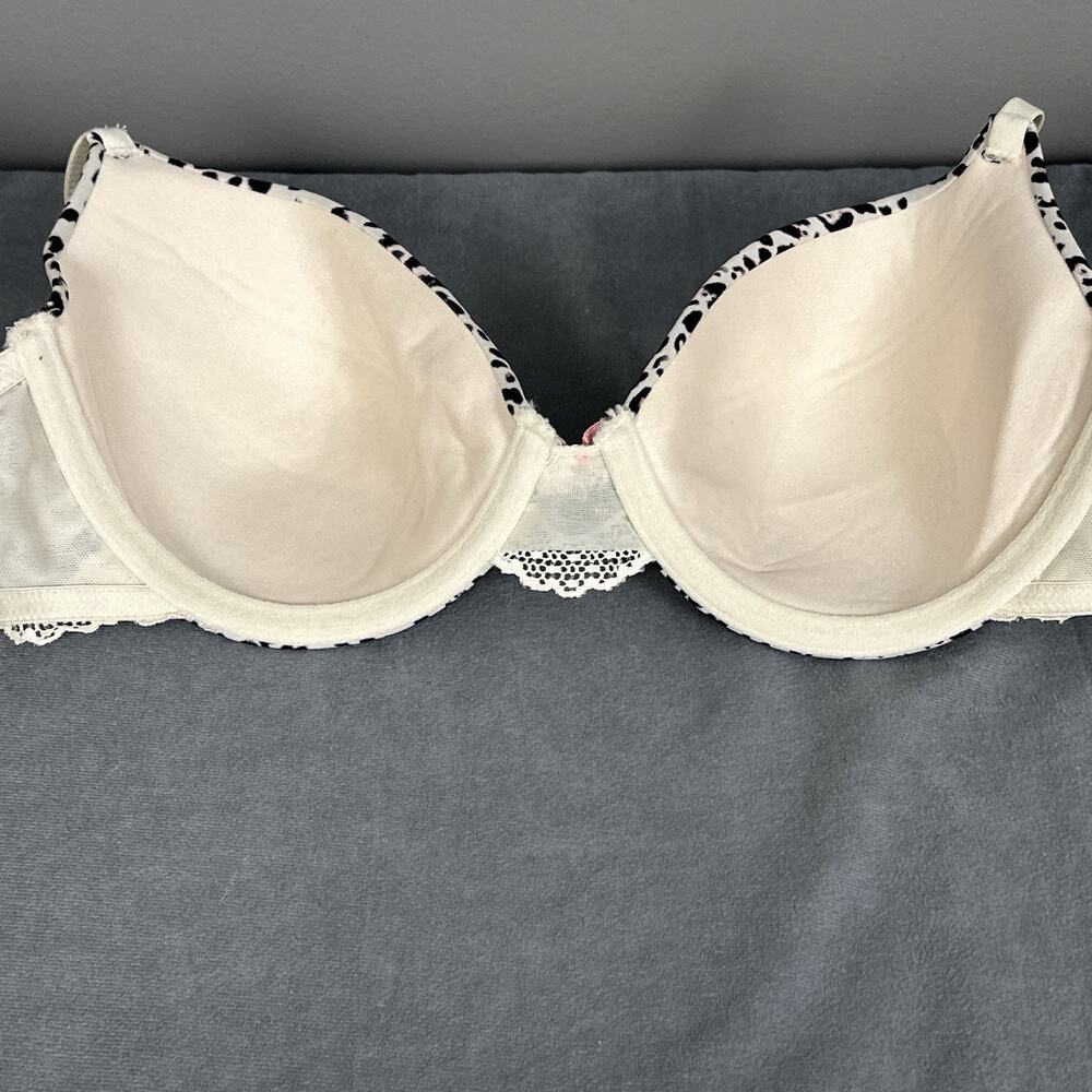 Vintage Vassarette Bra Size 36C 75-260 Leopard Print Lined Underwire Bow Y2K - Picture 5 of 8